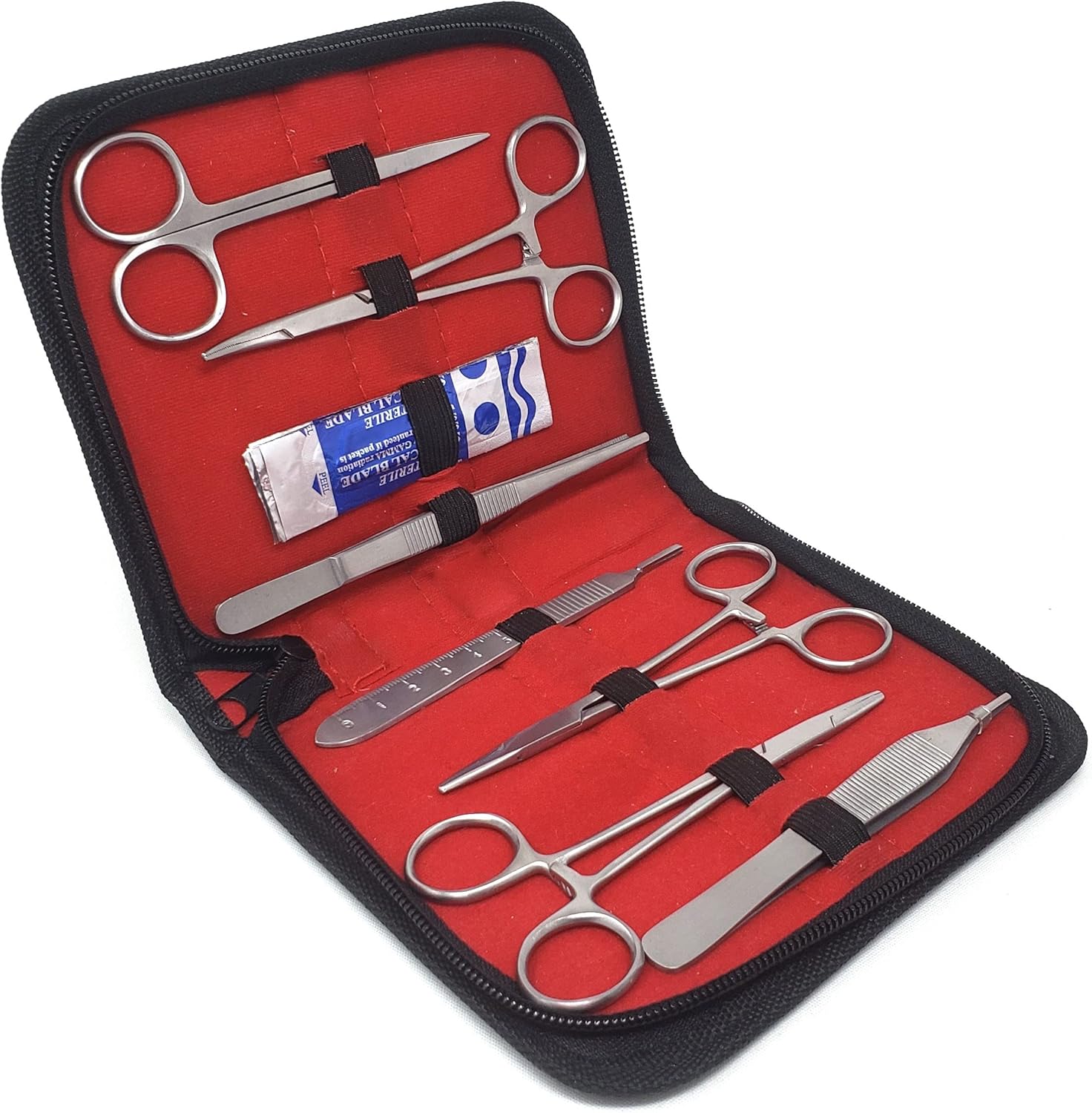 A2Z – Juego completo de 28 piezas de tijeras de alta calidad para hemostatos para agujas, kit completo de sutura con estuche, para entrenamiento
