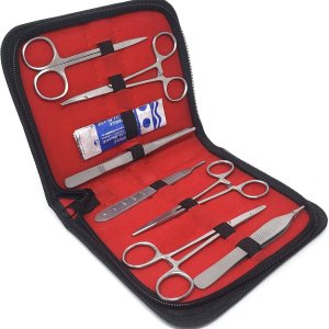 A2Z – Juego completo de 28 piezas de tijeras de alta calidad para hemostatos para agujas, kit completo de sutura con estuche, para entrenamiento A2Z – Juego completo de 28 piezas de tijeras de alta calidad para hemostatos para agujas, kit completo de sutura con estuche, para entrenamiento
