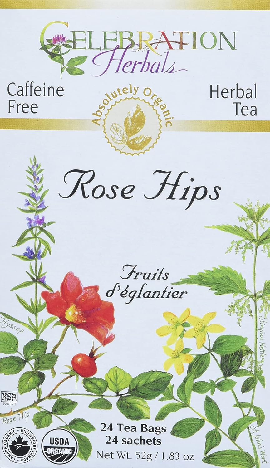 CELEBRATION HERBALS Rose HIPS Tea Organic 24 Bolsa, 0.02 libras