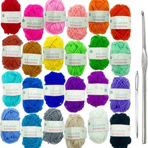 Paquete múltiple de madejas de hilo acrílico, 24 unidades, 432 yardas, para tejer y tejer proyectos de hilo de ganchillo, paquete múltiple Paquete múltiple de madejas de hilo acrílico, 24 unidades, 432 yardas, para tejer y tejer proyectos de hilo de ganchillo, paquete múltiple