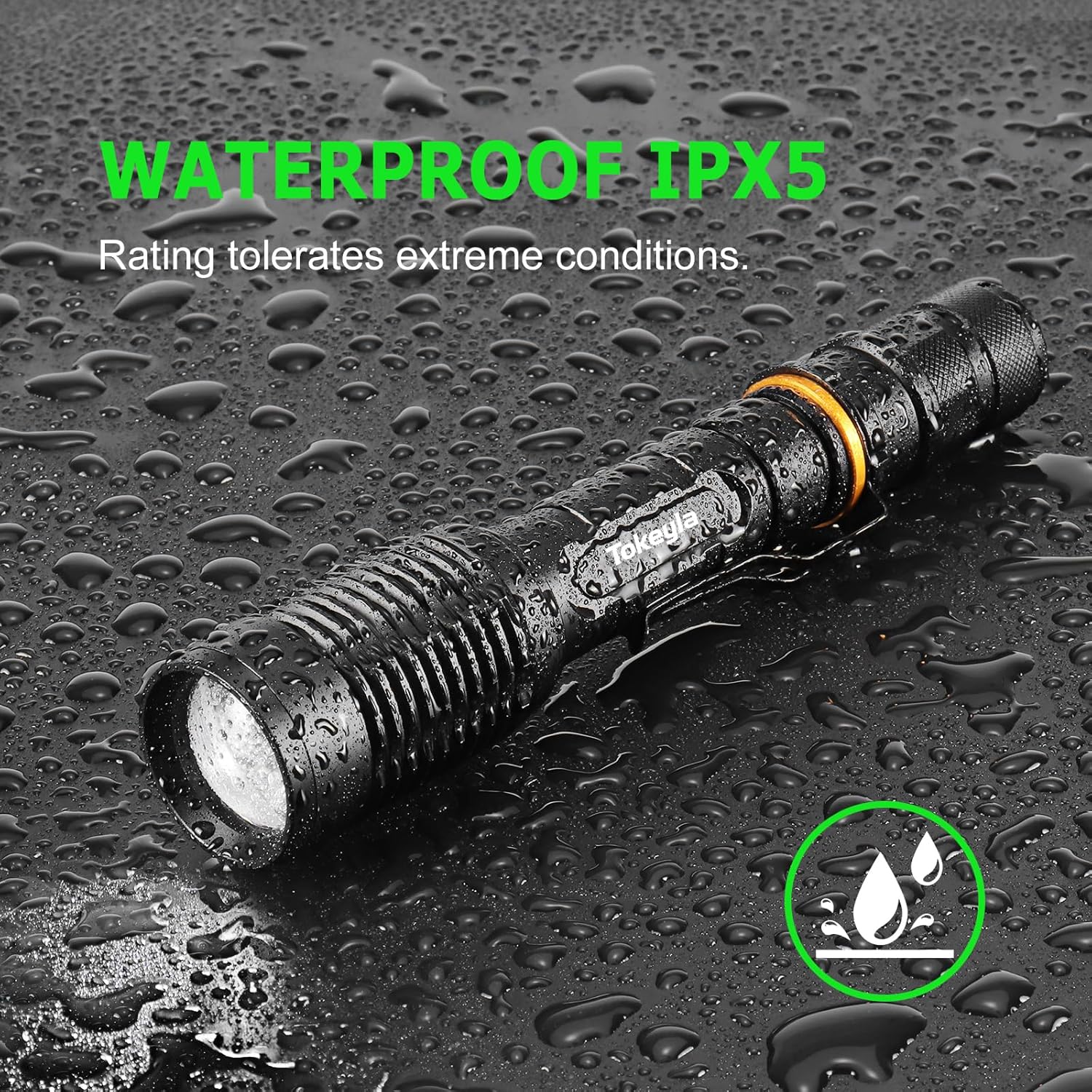 Linterna táctica LED brillante con 5 modos y función de memoria, cargador de batería de litio 18650, linternas recargables para campamento,
