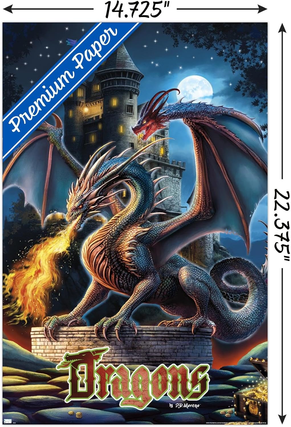 Trends International PD Moreno – Póster de pared del castillo del dragón
