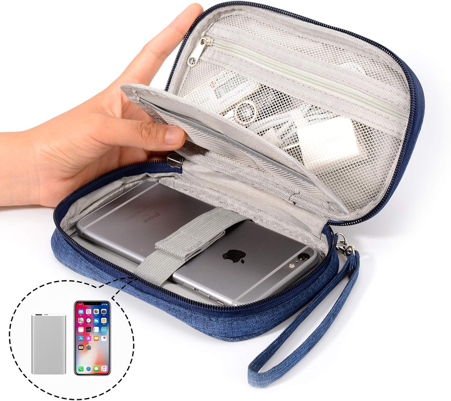 Organizador de cables universal de viaje portátil, bolsa de accesorios electrónicos, organizador electrónico, pequeños dispositivos digitales, bolsa