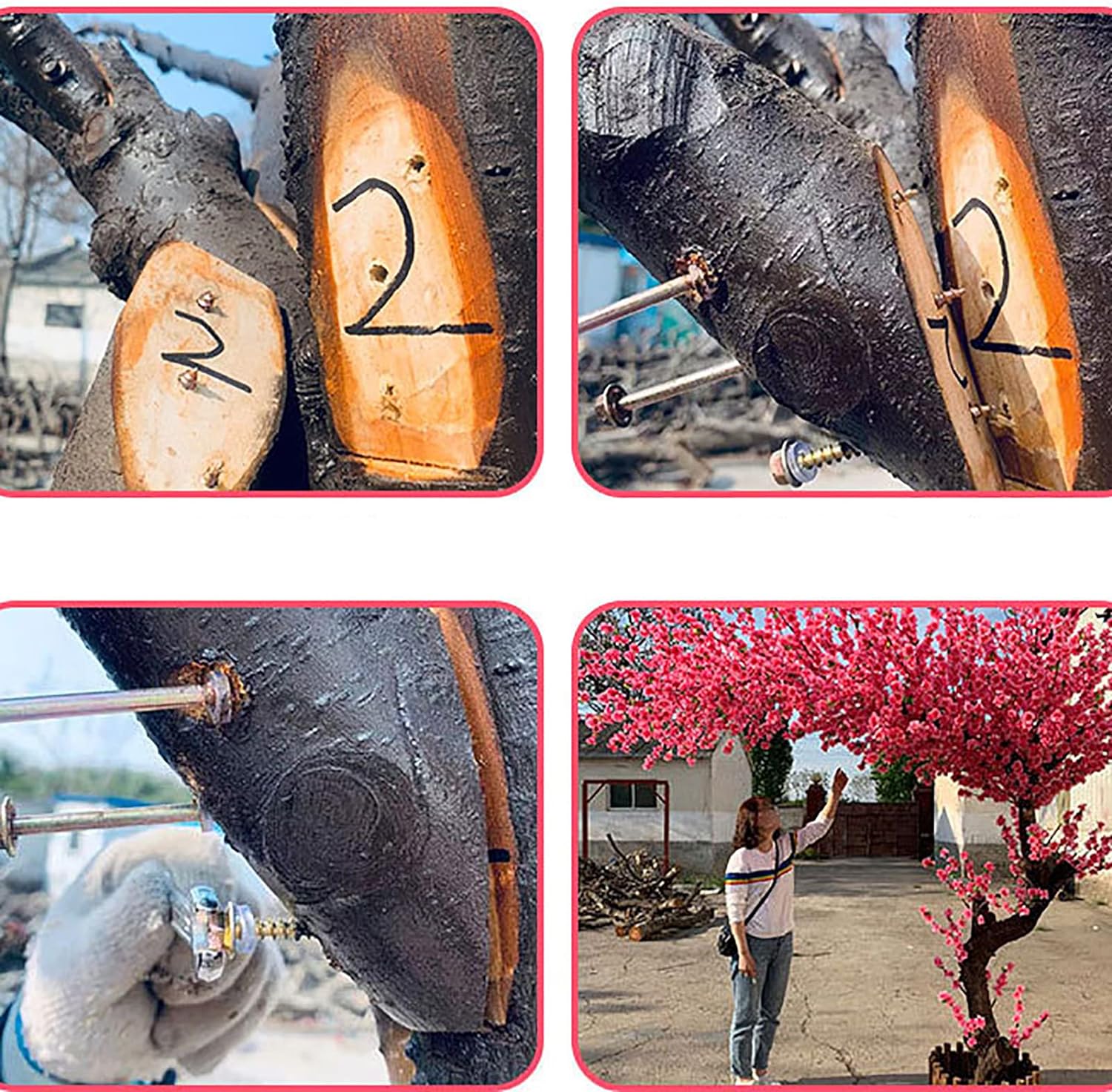 Árbol de flor de cerezo rosa japonés artificial grande  Decoración de flores de seda hecha a mano para eventos de boda, restaurante de fiesta en