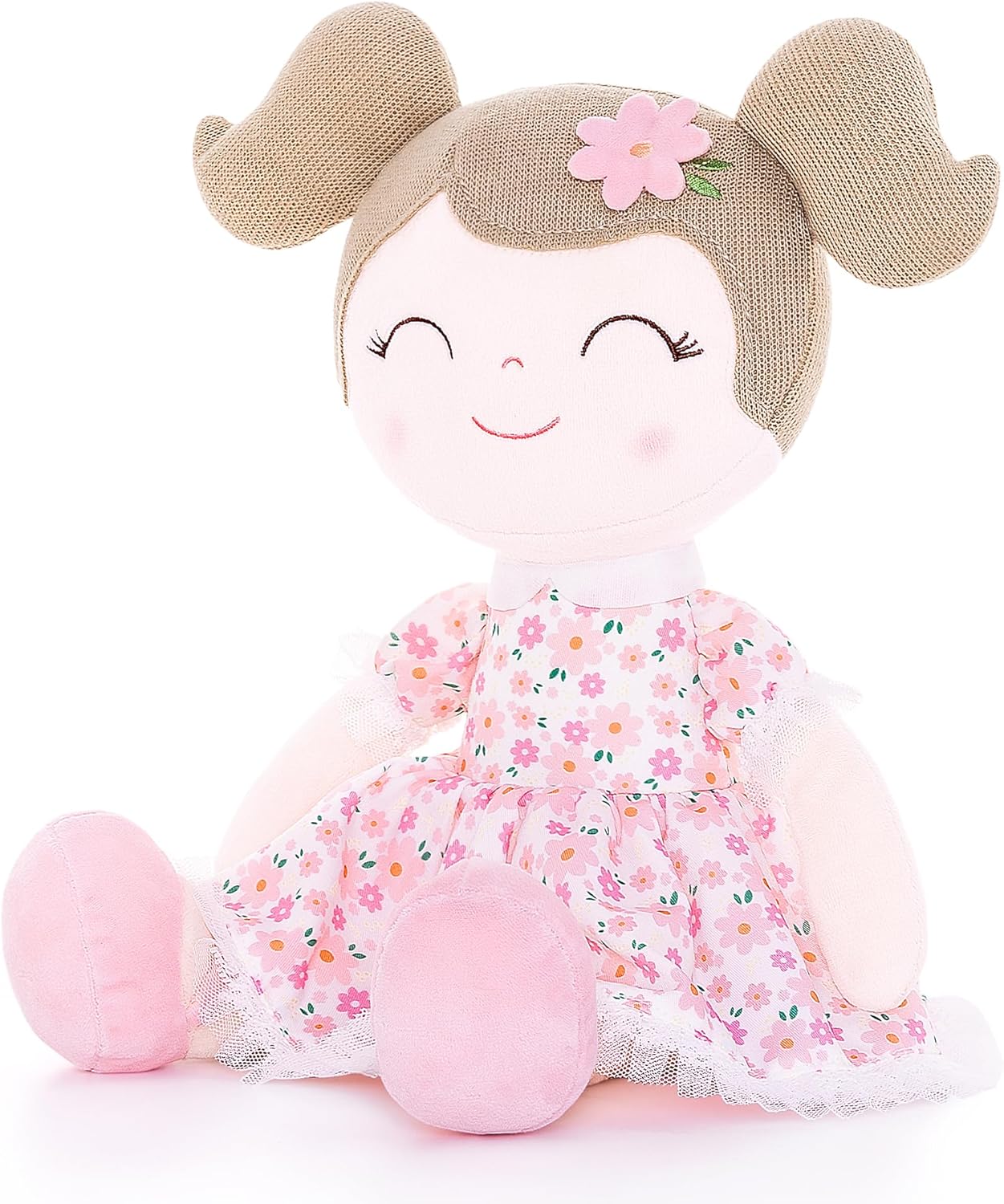 Gloveleya Baby Girl Gift First Baby Doll Plush Doll Print Sunflowers 15.5″ con caja de regalo
