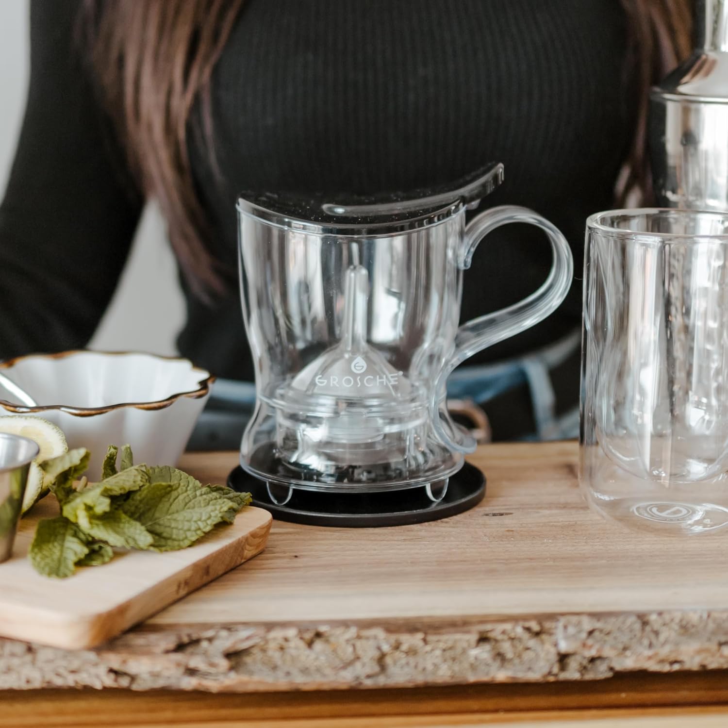 GROSCHE Aberdeen – Tetera con infusor de té y cafetera inteligente, sin BPA, fácil de limpiar, fácil de limpiar, elaboración de hojas sueltas,