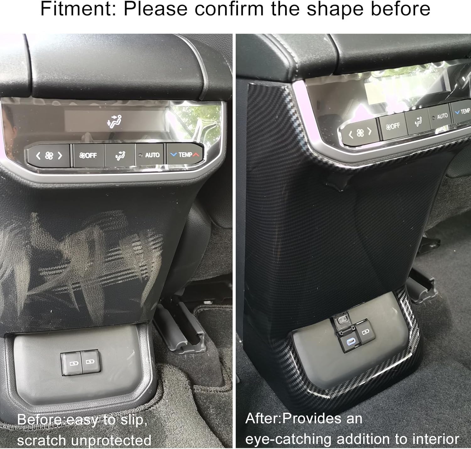 YAKANEY Protector de salida de aire para asiento trasero Toyota Highlander 2020-2023, cubierta antiarañazos deportiva de fácil limpieza para