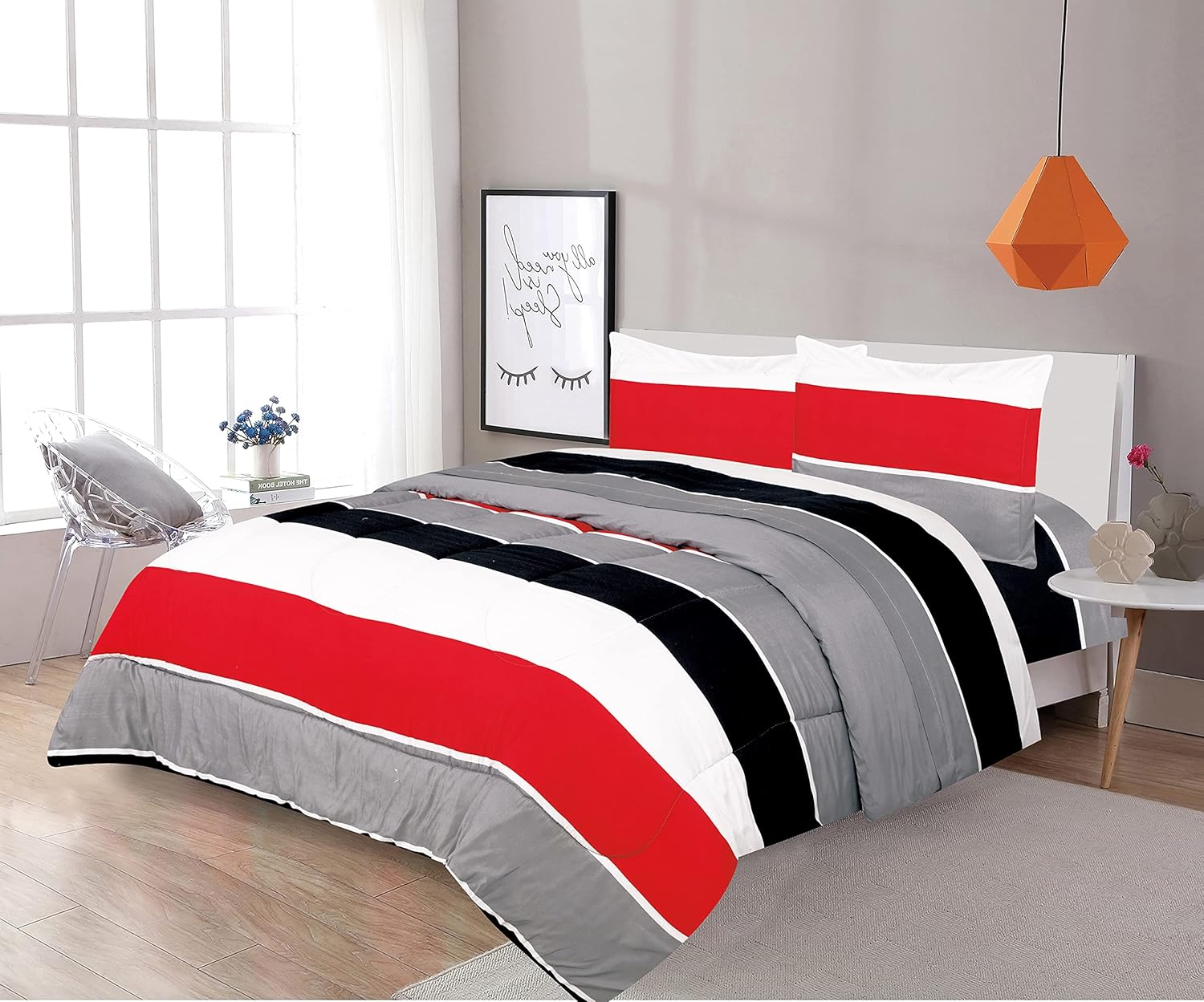 Sapphire Home Juego de edredón de cama para niños con fundas de almohada, juegos de ropa de cama para niños y niñas – Sábanas para niños – Edredón