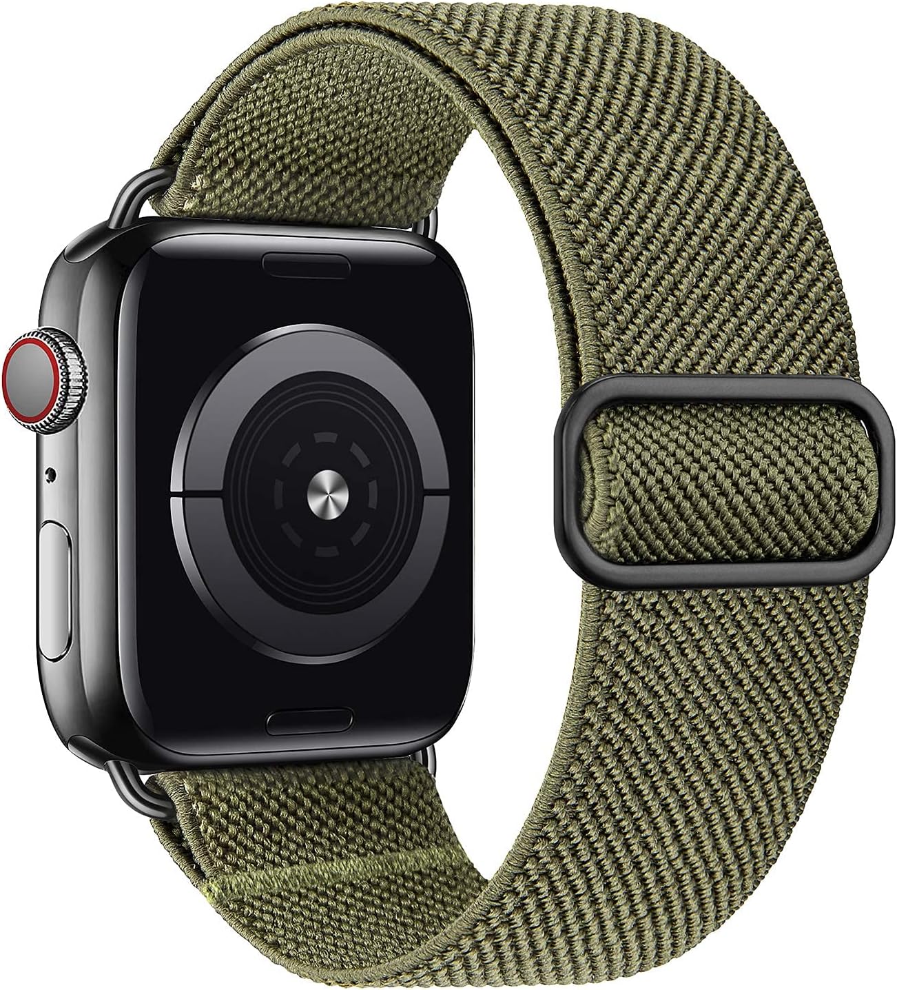 MEULOT – Correa elástica trenzada compatible con Apple Watch de , 1.49, 1.57, 1.65, 1.73pulgadas (38, 40, 42, 44mm), ajustable, de nailon elástico,