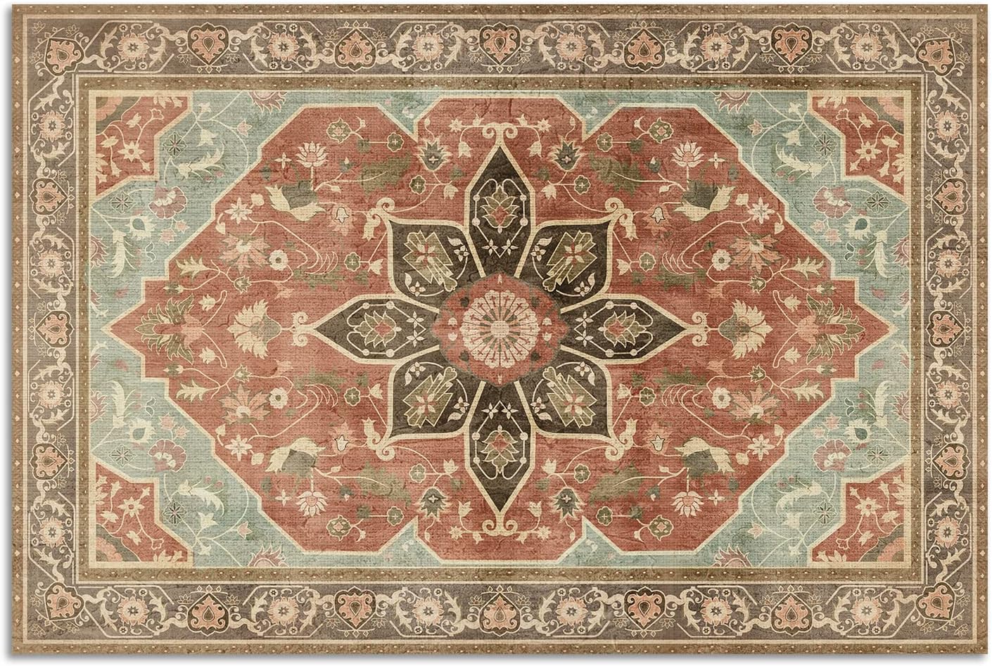 Art Maison Alfombra de área de cocina de 4 x 6 pies, resistente a las manchas, sin desprendimientos, impermeable, antideslizante, apta para familias