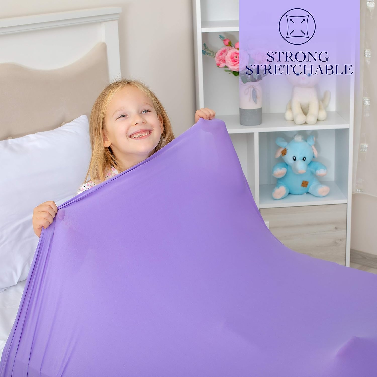 Manta de compresión sensorial  Sábana de cama de licra para niños y adultos  Sensación relajante profunda, libera oxitocina  Ayuda con SPD,