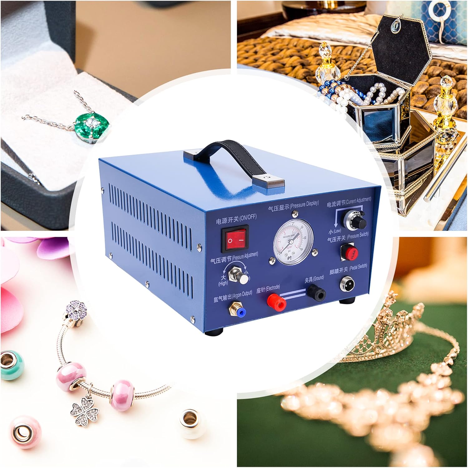 Máquina de soldadura TBVECHI 800W 110V ajustable de alta potencia de pulso de argón soldador por puntos collar pulsera joyería JD máquina de