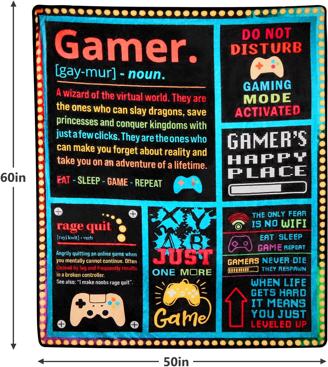 Regalos para jugadores adolescentes, niños, mantas geniales de videojuegos para hombres, esposos, novios, accesorios de juego para habitación, manta