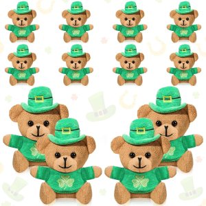 12 piezas de oso de peluche del día de San Patricio, mini oso de peluche, camisa bordada, oso de 4.7 pulgadas, pequeños recuerdos de fiesta para 12 piezas de oso de peluche del día de San Patricio, mini oso de peluche, camisa bordada, oso de 4.7 pulgadas, pequeños recuerdos de fiesta para
