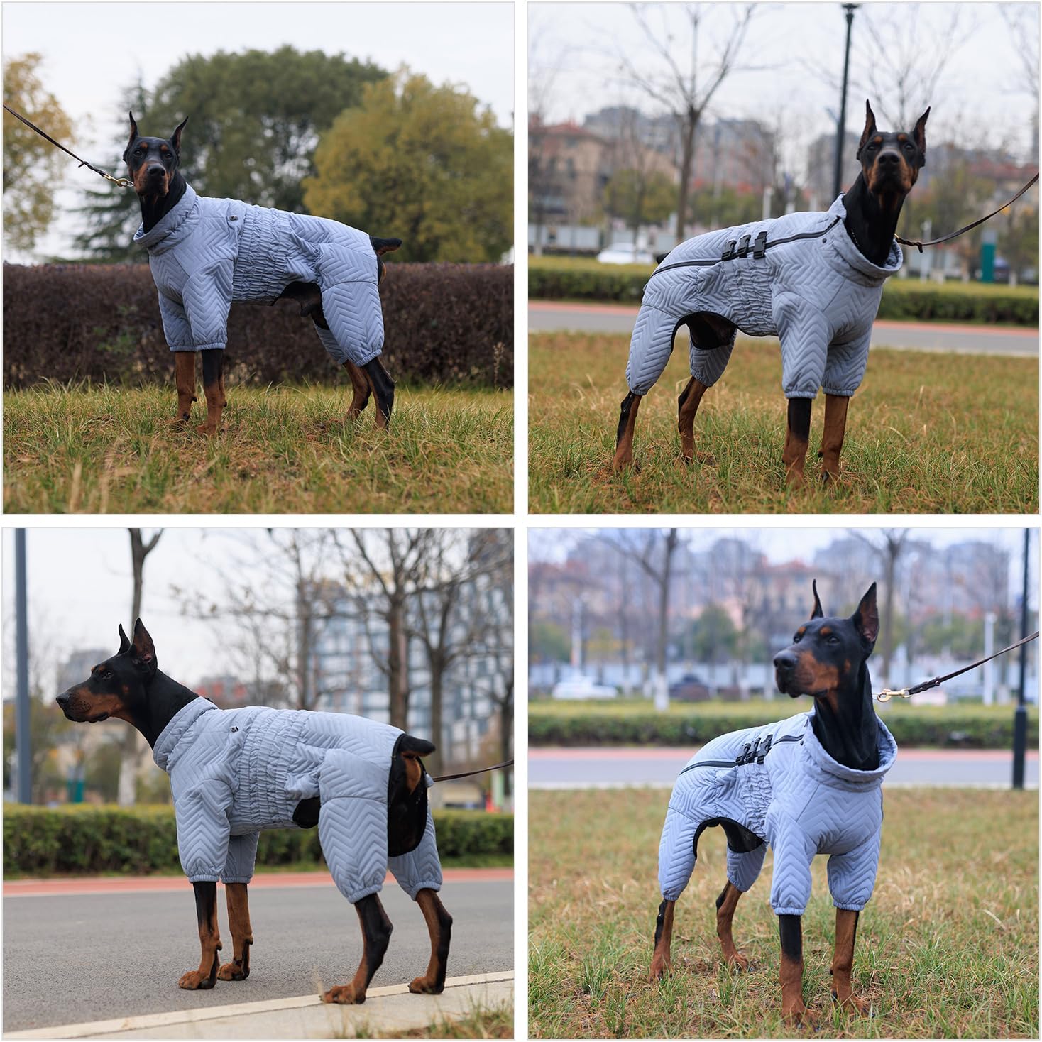 Abrigo cálido para perro, chaleco de doble capa para perro, 4 patas cubiertas, resistente al viento, impermeable, reflectante, chaleco cálido para