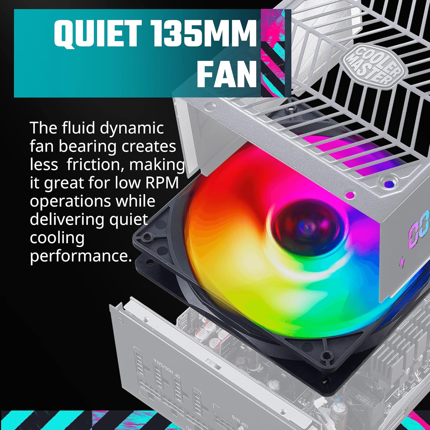 Cooler Master XG750 Plus Platinum ARGB totalmente modular, 750W, panel de visualización de información incorporado, ventilador silencioso ARGB 5.315