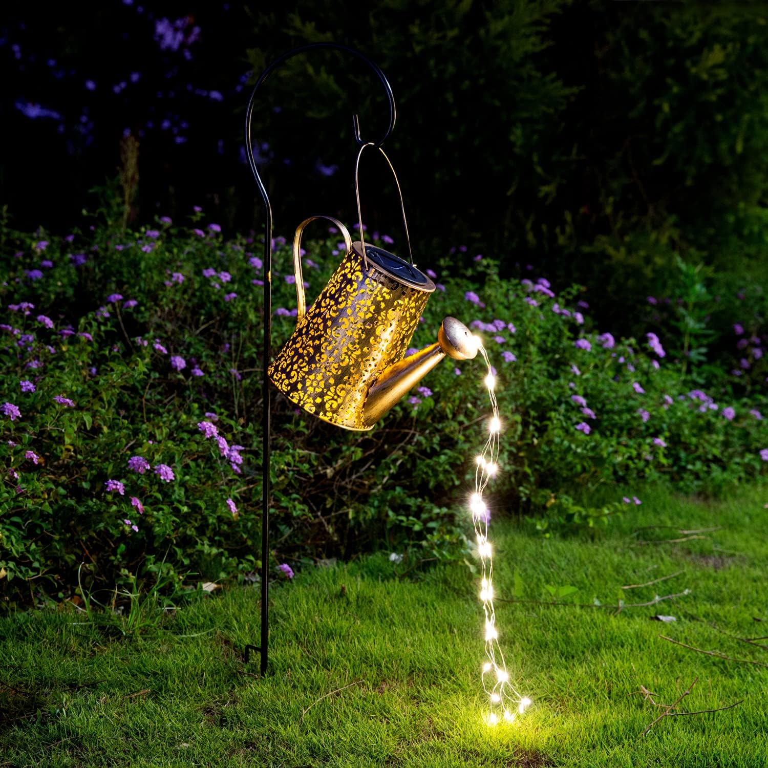 Luces solares para decoración de jardín al aire libre, gran regadera impermeable para colgar, luces de paisaje, decoraciones exteriores para patio,