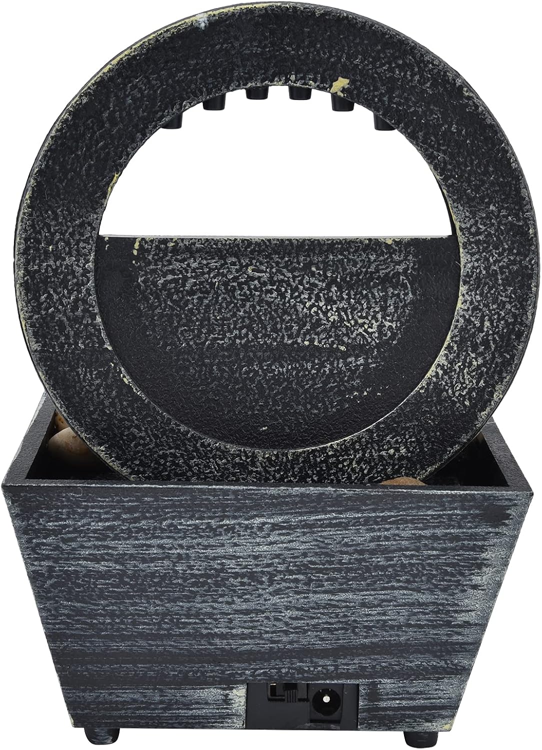 Fuente de agua de mesa, 6.5 pulgadas, 3 V, pequeña, USB, LED, fuente de agua de flores, fuente de relajación, decoración con piedras de luz para