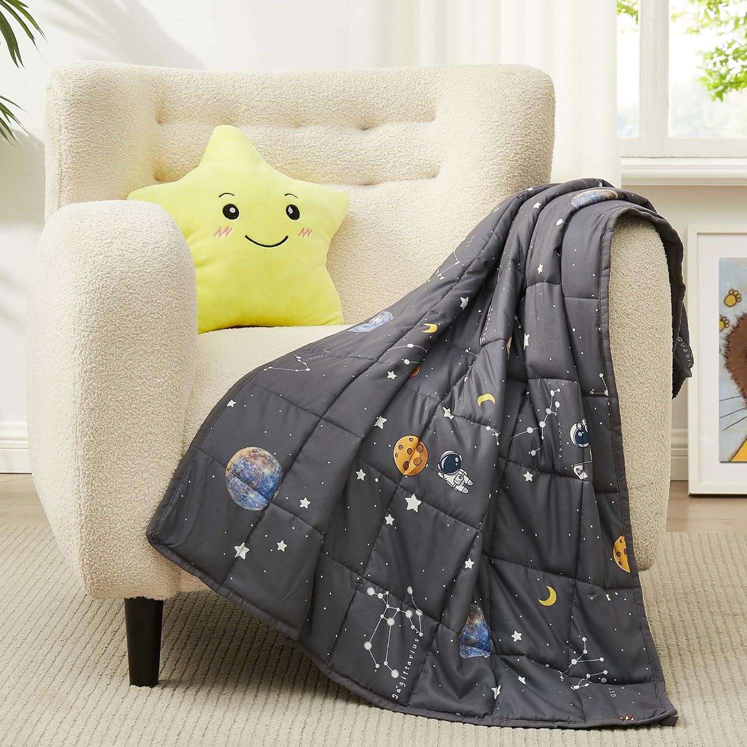 anfie Manta con peso para niños (40 x 60 pulgadas, 7 libras), manta con peso para niños, manta refrescante para dormir, manta transpirable de tamaño