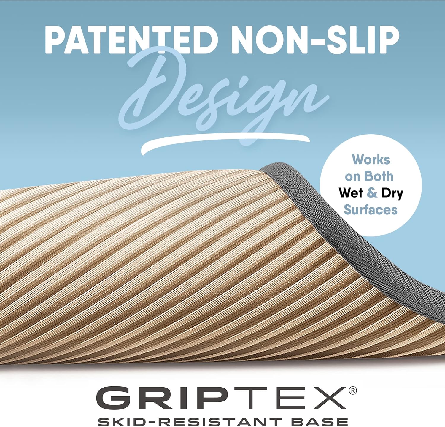 MICRODRY SoftLux – Tapete de baño sólido para baño, extra grueso, de espuma viscoelástica, con base antideslizante GripTex, tapete de baño