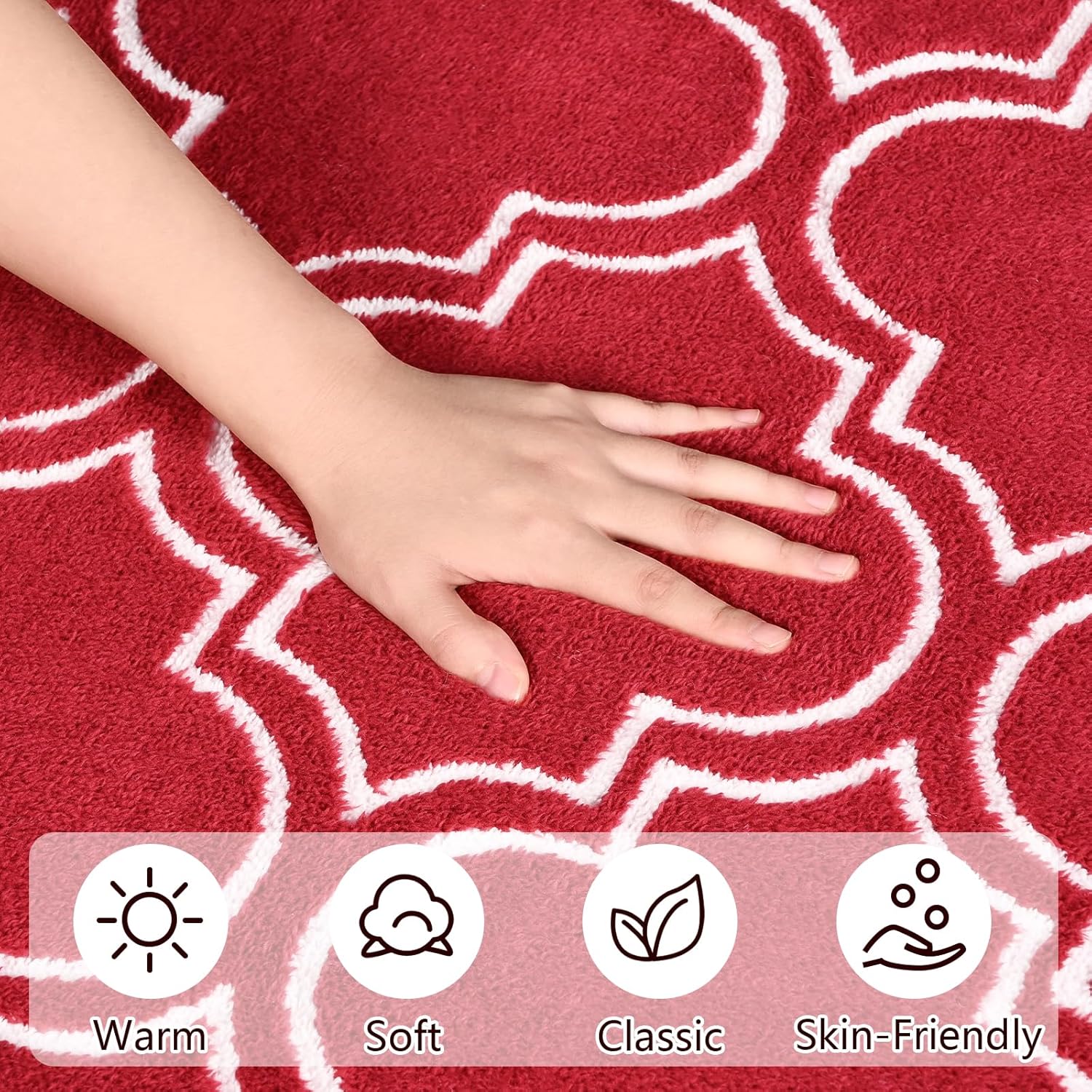 Amearea Alfombra esponjosa de enrejado para interiores, alfombras marroquíes suaves para el hogar, alfombra lanuda y moderna para sala de estar,