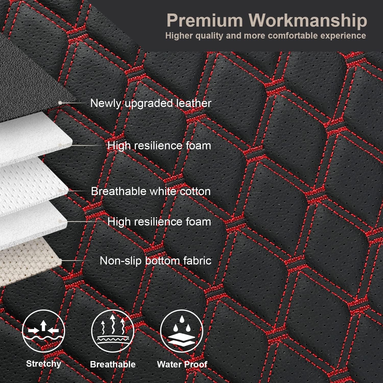 GIANT PANDA Juego completo de fundas de asiento de automóvil personalizadas para Toyota Highlander XLEXSELimitedPlatinumHybrid 2020 2021 2022 2023
