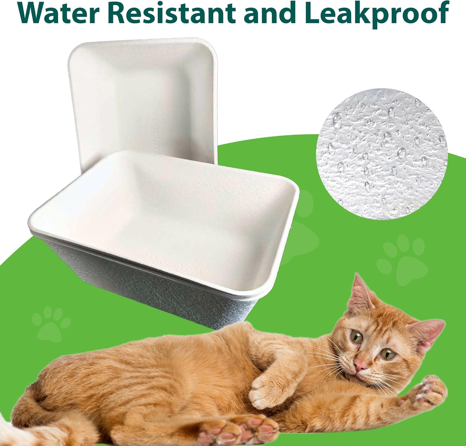 ANGELYCIA Cajas de arena desechables para gatos, efecto de bicarbonato de sodio y máximo control de olores, 17.1 pulgadas de largo, 12.6 pulgadas de
