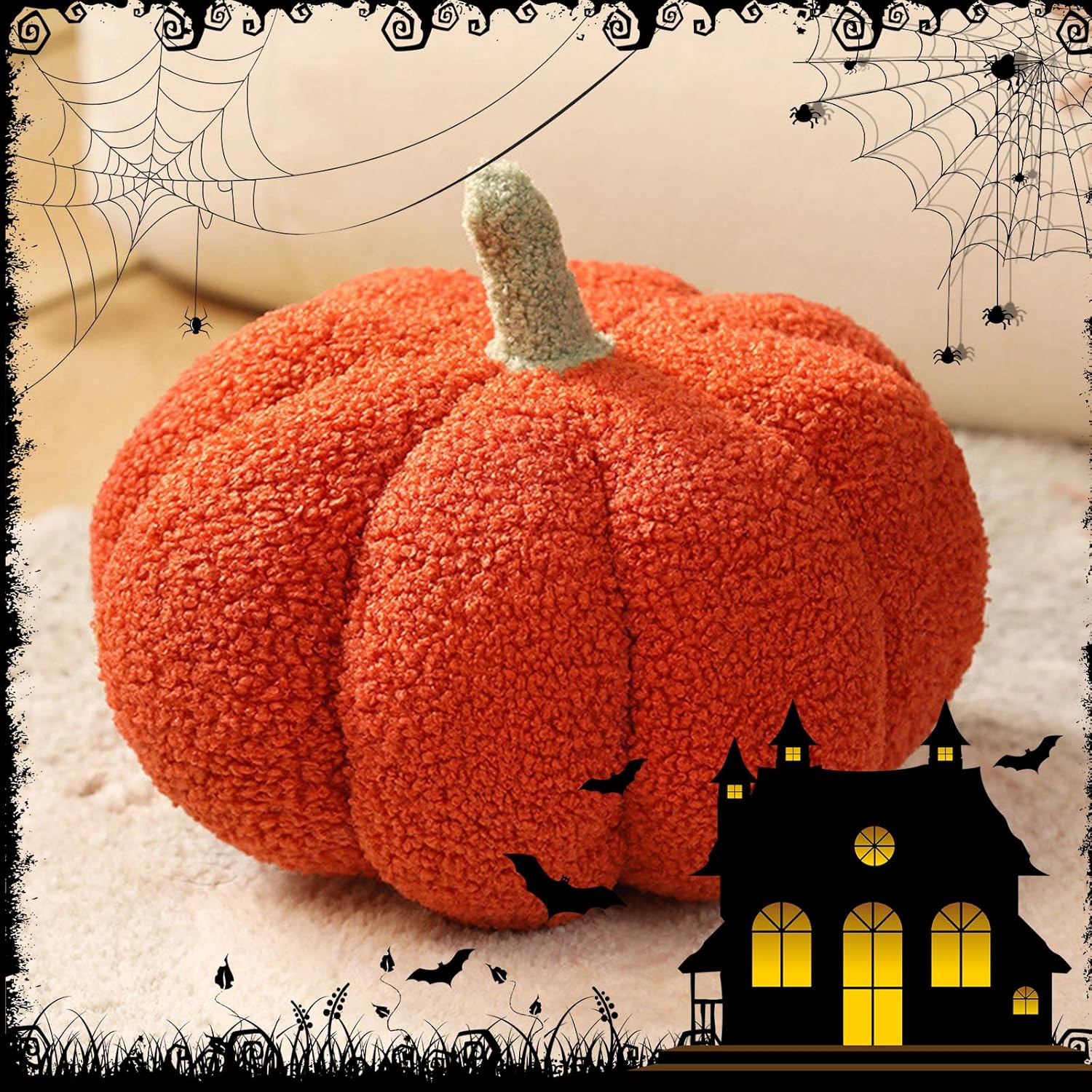 Almohada de calabaza, almohadas de calabaza de Halloween, almohada de calabaza 3D, almohada de calabaza para Halloween, fiesta de Acción de Gracias,