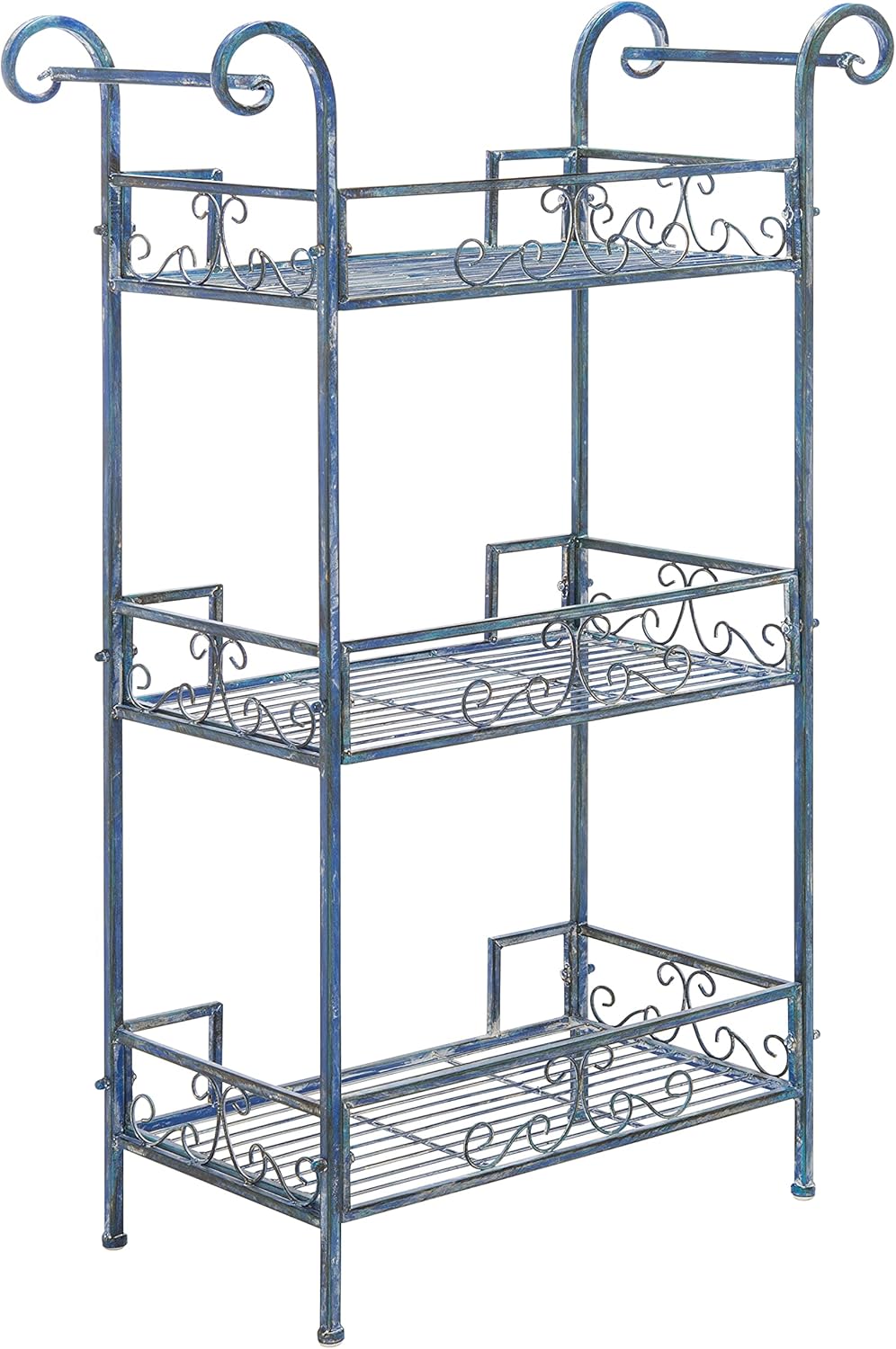 Safavieh PAT5006C-Outdoor Collection Noreen – Estantería victoriana de 3 niveles, color azul musgo