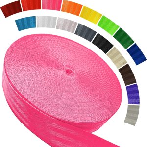 Correa de poliéster de 16 colores más  1 pulgada y 1.5 pulgadas y 1.9 pulgadas  16.5 25 33 55 yardas, rollo de cincha resistente, correa plana para Correa de poliéster de 16 colores más  1 pulgada y 1.5 pulgadas y 1.9 pulgadas  16.5 25 33 55 yardas, rollo de cincha resistente, correa plana para