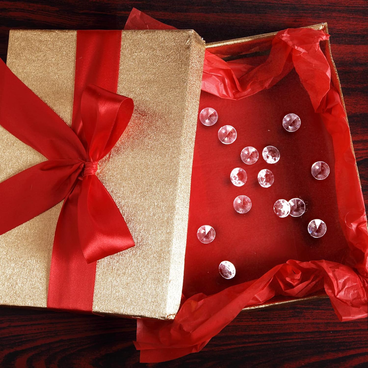 Paquete de 1000 unidades por paquete de cristales de dispersión de diamantes acrílicos para mesa de boda, confeti, gemas acrílicas, jarrón, rellenos