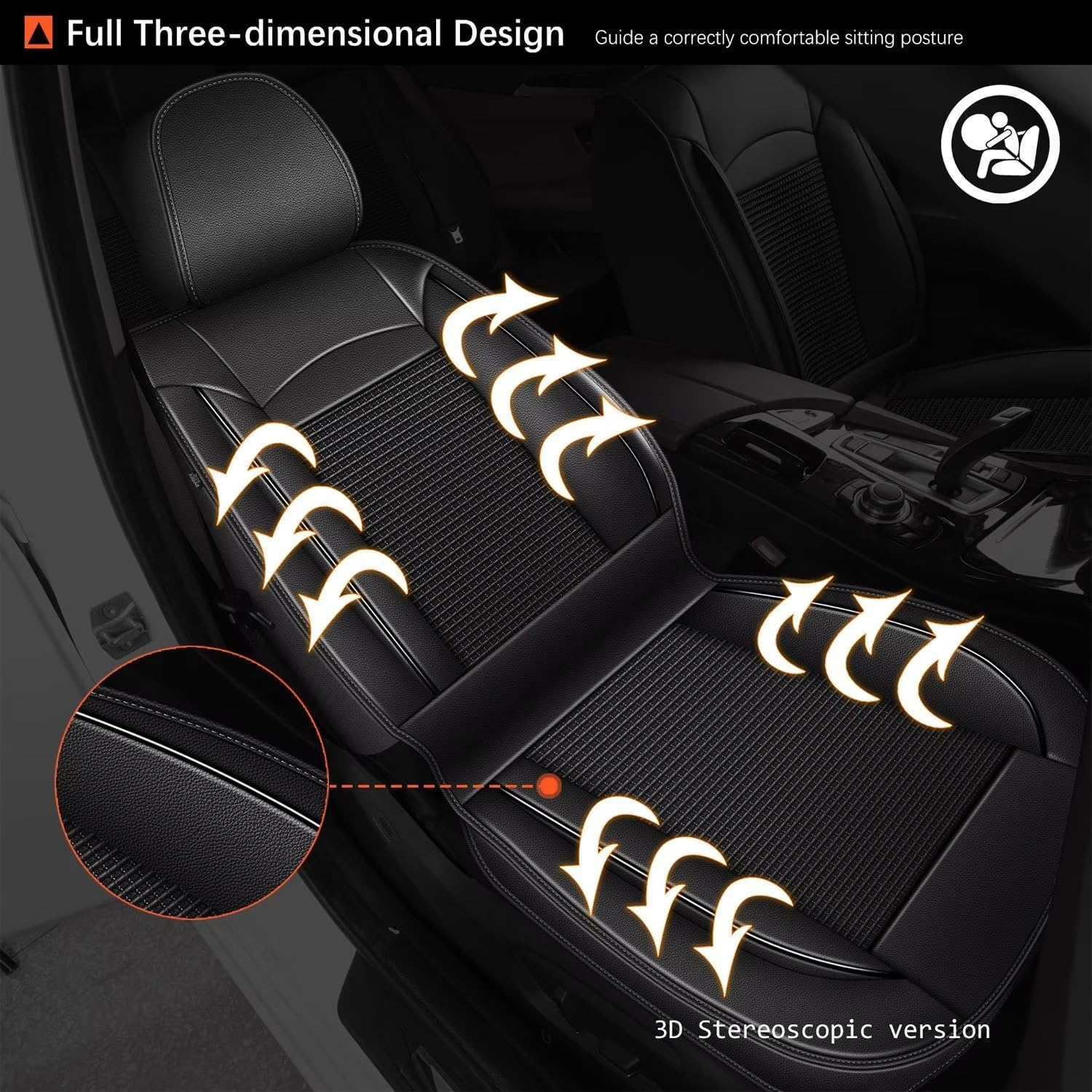 2 fundas de asiento delantero de automóvil para Mazda CX30 2020-2024, de piel de seda de hielo, transpirable, impermeable, compatible con bolsa de