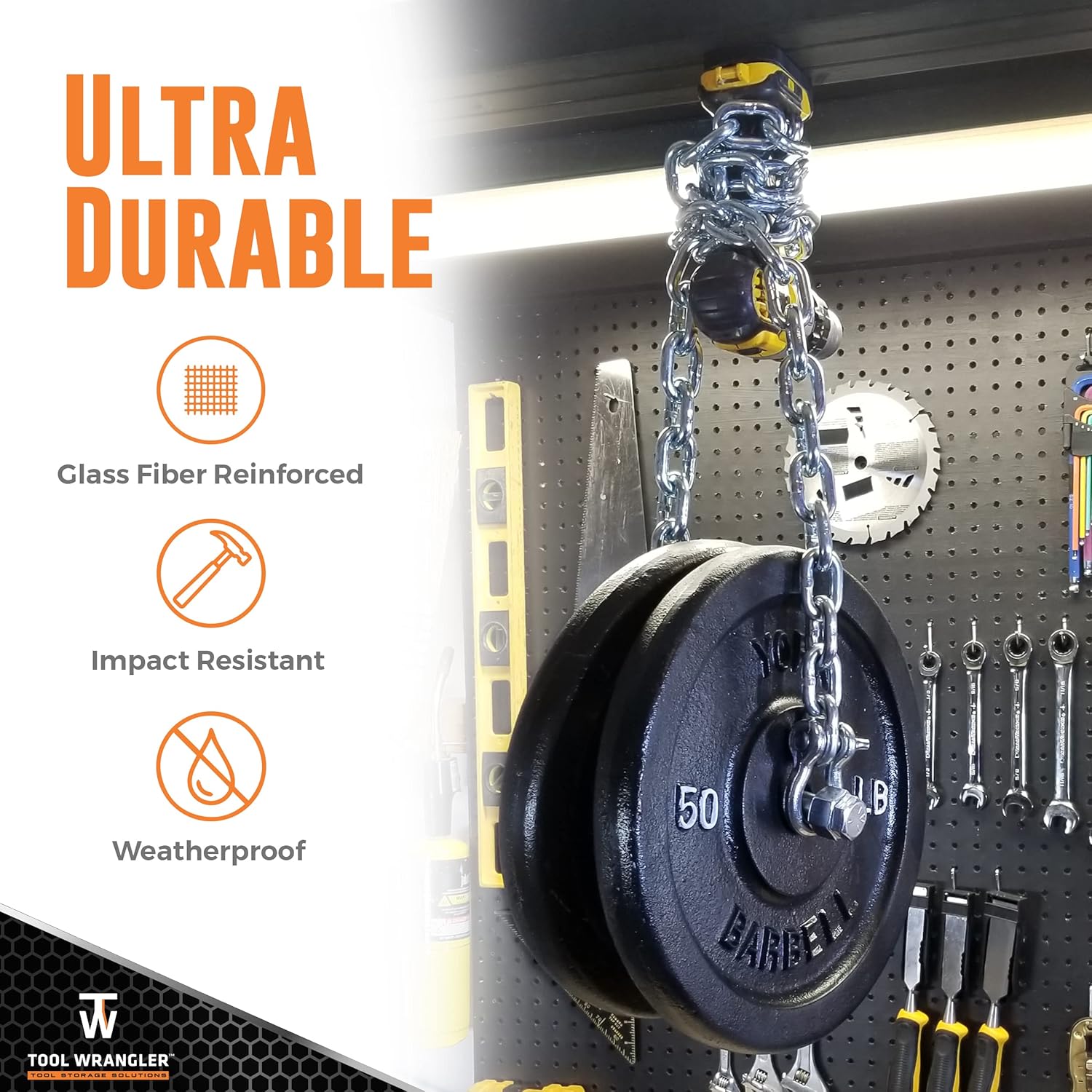Tool Wrangler Organización para herramientas y baterías Dewalt de 20 V – Negro 8 piezas Combo 5+3  5 portaherramientas Dewalt + 3 soportes de