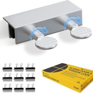 Cerraduras corredizas de seguridad para riel de 316-38 pulgadas, paquete de 10 topes de aluminio para ventanas correderas con forro de vinilo, Cerraduras corredizas de seguridad para riel de 316-38 pulgadas, paquete de 10 topes de aluminio para ventanas correderas con forro de vinilo,