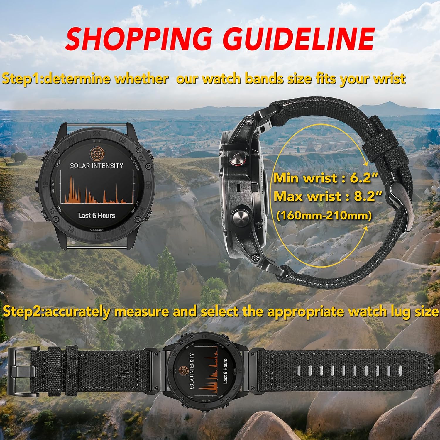 Compatible con Garmin, correa deportiva de lona para reloj fnixprecursorenfoquemarqquatixinstinctD2Tactix, correa de repuesto resistente para hombres