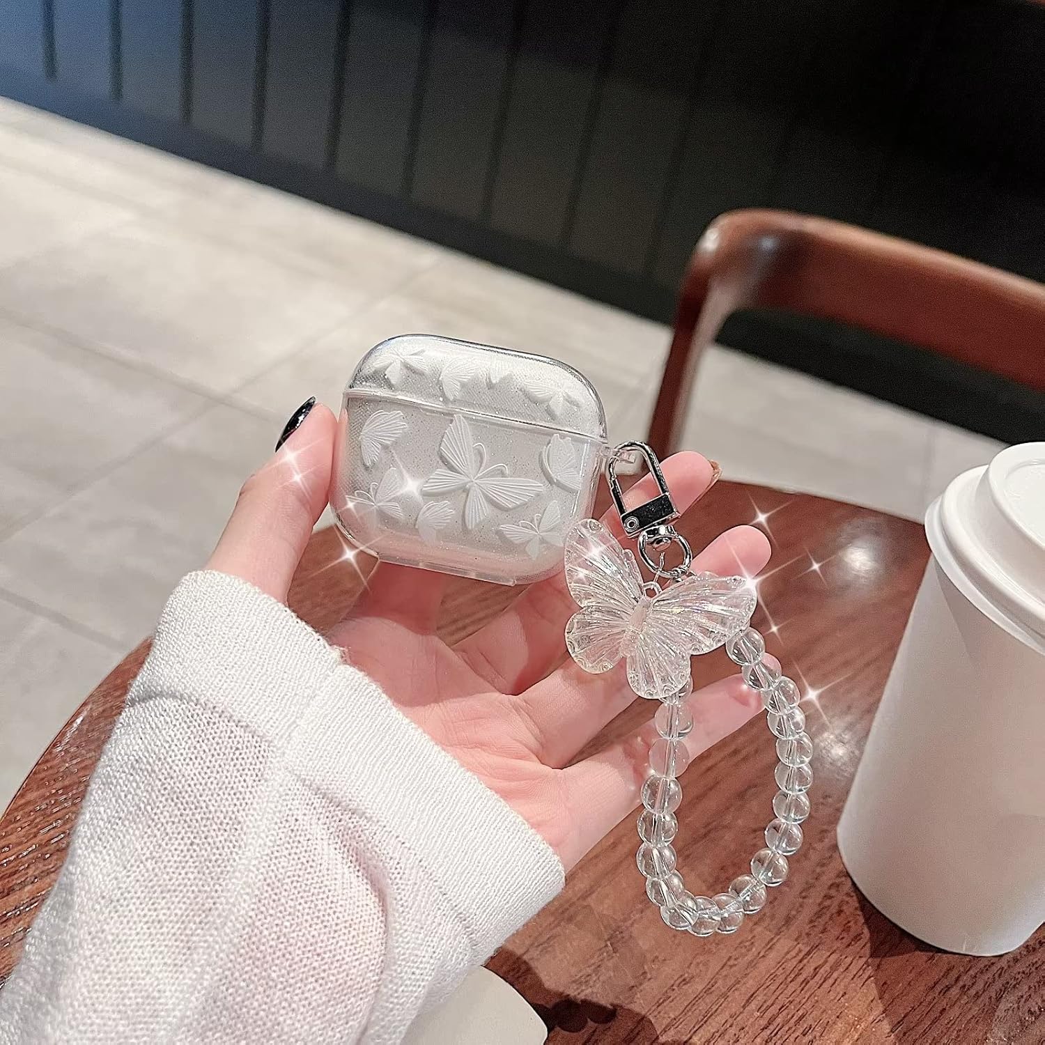 TanMay Funda compatible con AirPods 3 2021 con purpurina transparente, a prueba de golpes, funda protectora de TPU suave para niñas y mujeres, con