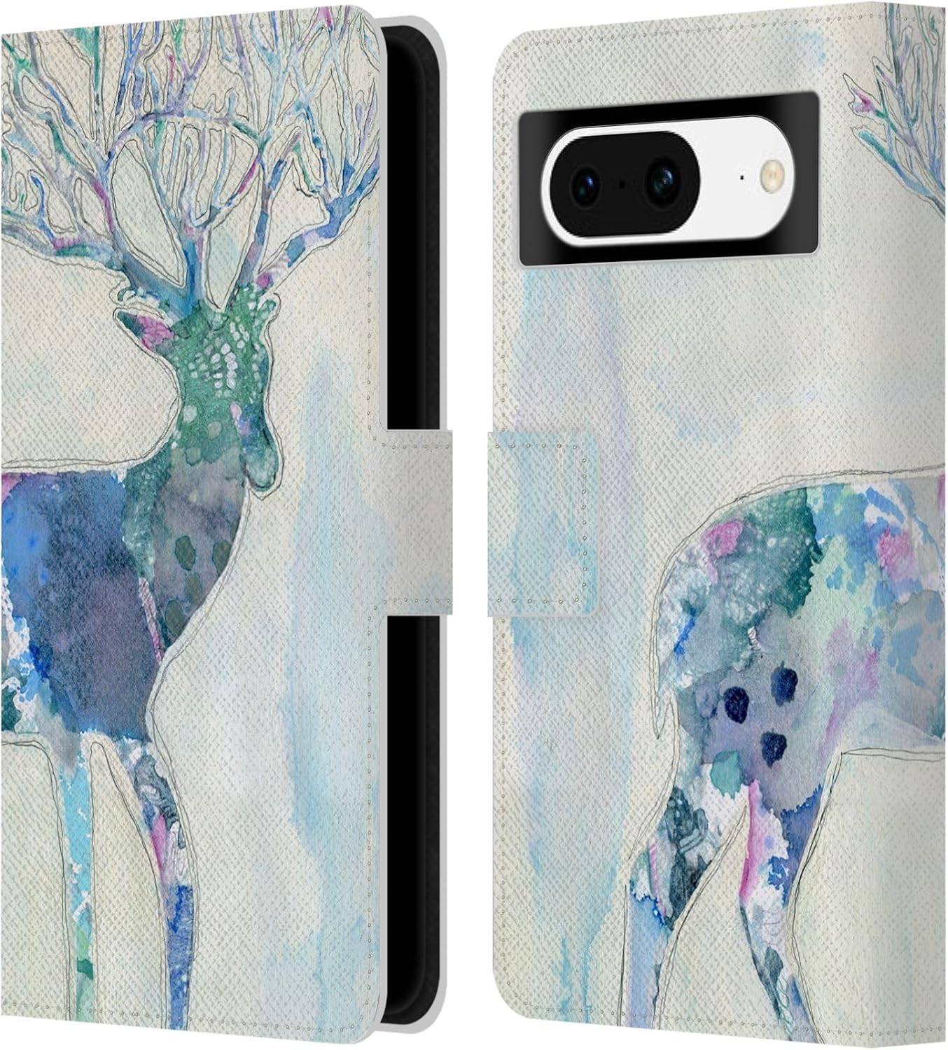 Head Case Designs Officially Licensed Wyanne Quiet Creative Animals 2 Leather Book Wallet Case Cover Compatible with Google Pixel 8