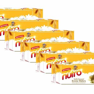 BRITANNIA Nutro Wafers Vanilla 2.65oz (75g) Snacks saludables para desayuno y té Obleas de crema con sabor a vainilla (paquete de 6) BRITANNIA Nutro Wafers Vanilla 2.65oz (75g) Snacks saludables para desayuno y té Obleas de crema con sabor a vainilla (paquete de 6)