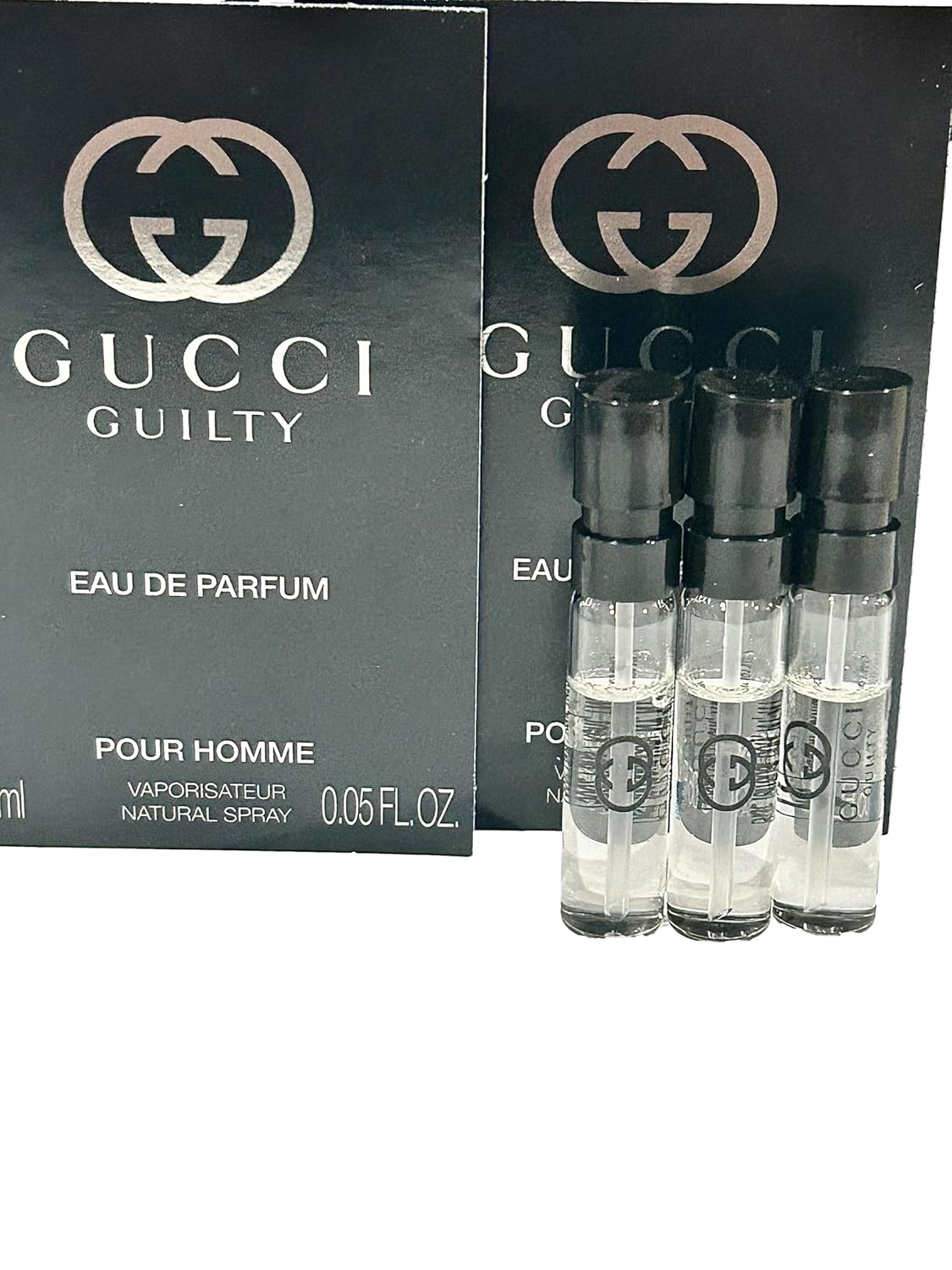 Gucci Guilty Eau De Parfum Muestra Perfume Men EDP Spray Pour Homme MINI SMALL Tamaño de viaje 1.5 ML  0.05 – Juego de 3
