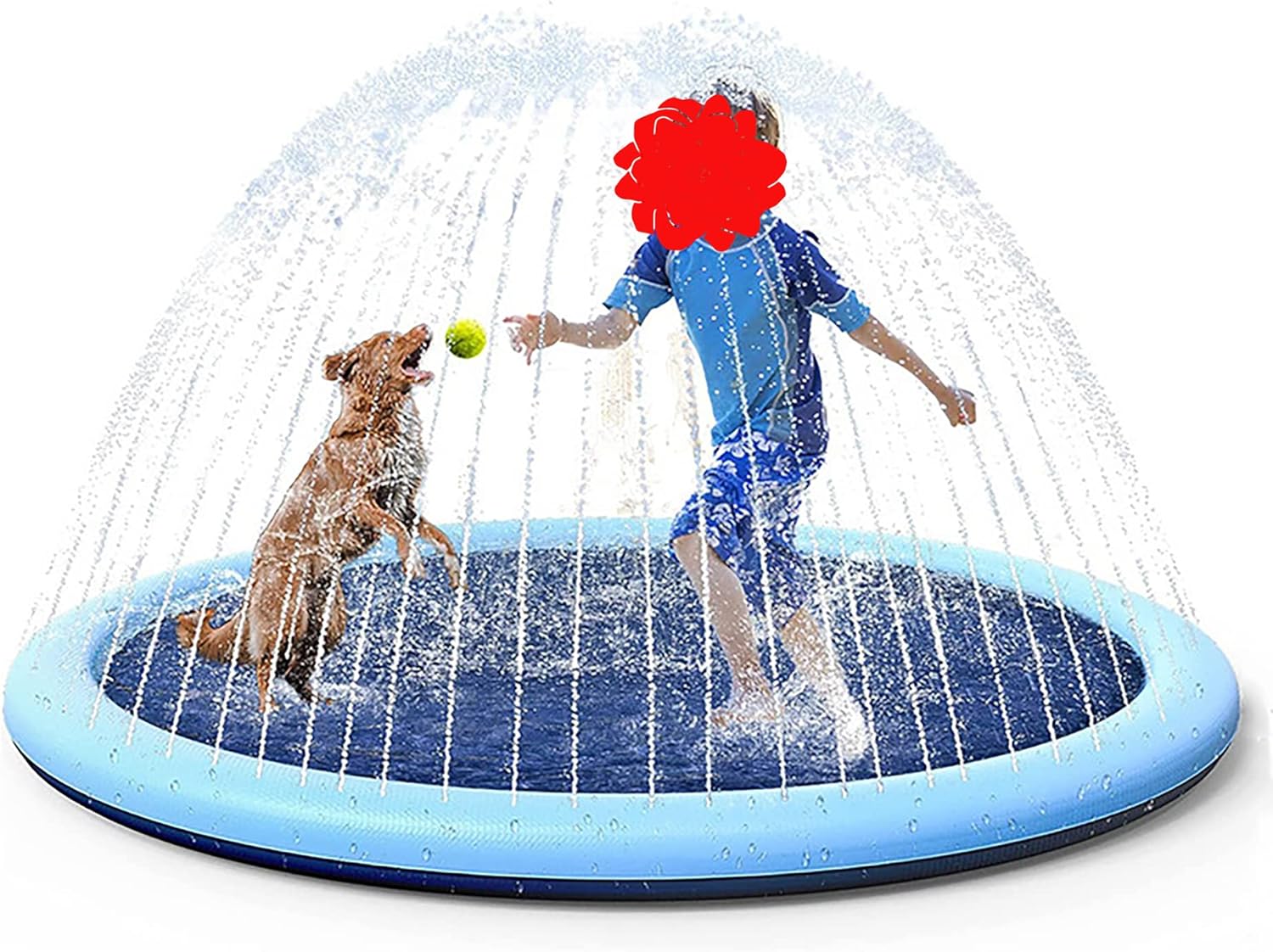 Tapete inflable 3 en 1 para jugar con salpicaduras de verano al aire libre, juguetes de agua, tapete antideslizante para niños y perros, tapete de