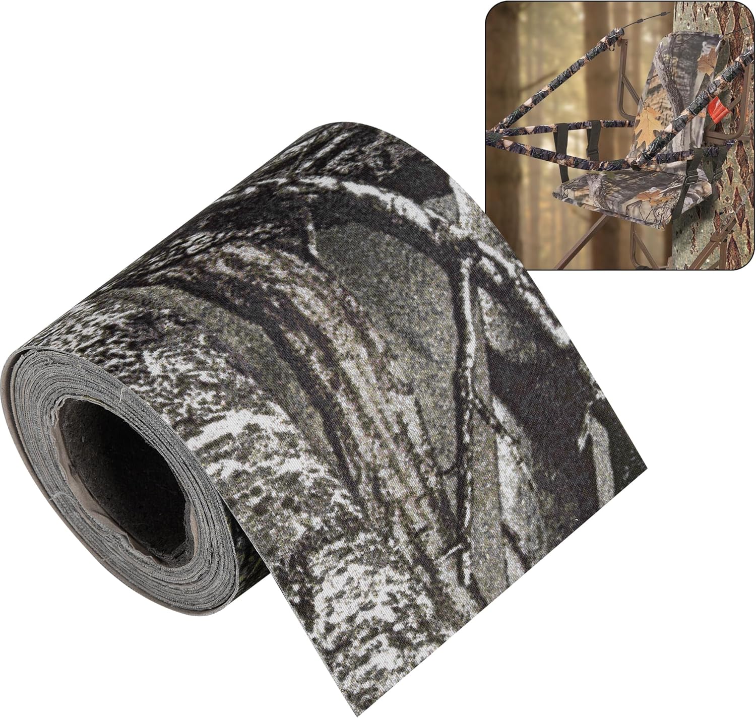 90 Inch Camo Silencing Tape – Self-Adhesive Camouflage Tape – Protective Fabric Camo Tape Wrap for Your Metal Hunting Gear and Accessories