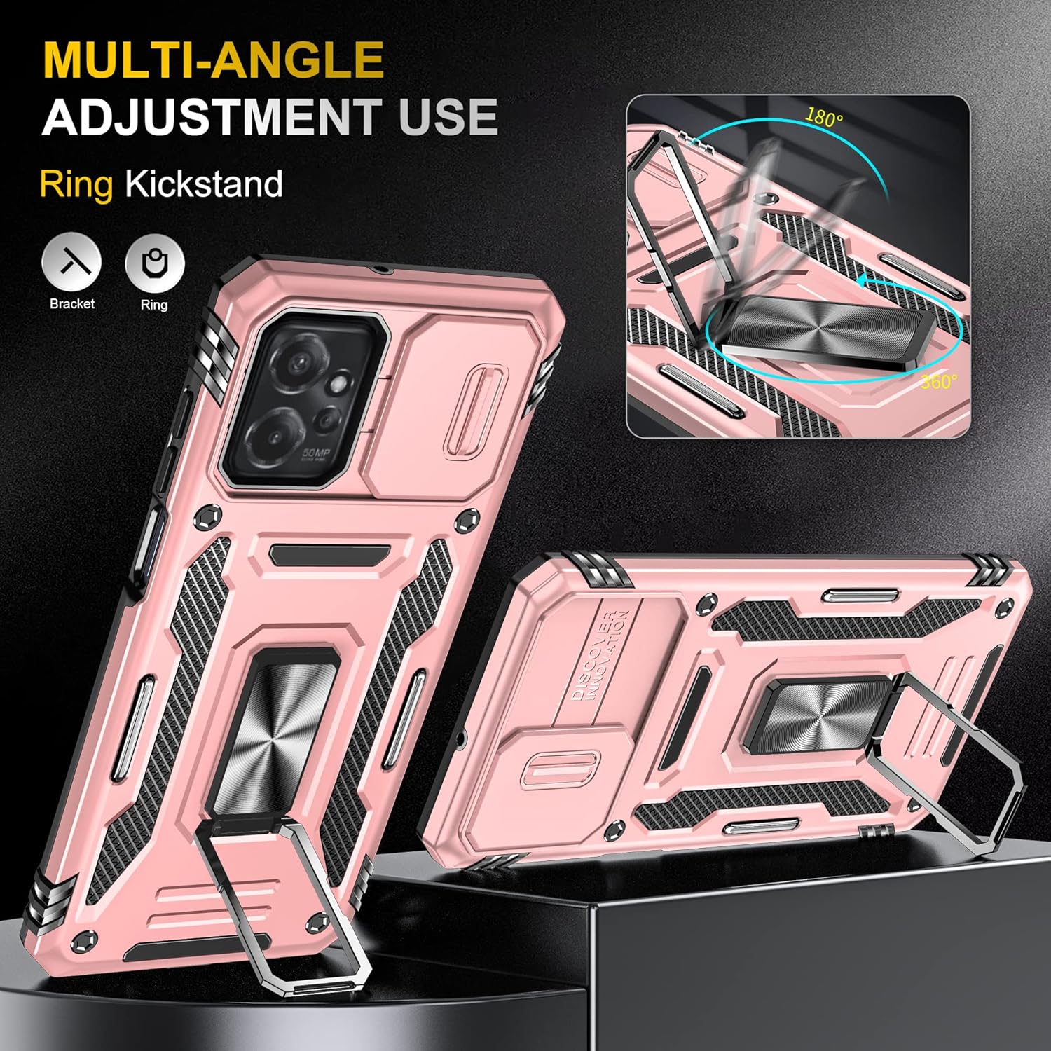 Asuwish Funda de teléfono para Motorola Moto G Power 5G 2023 con protector de pantalla de vidrio templado y cubierta deslizante para cámara