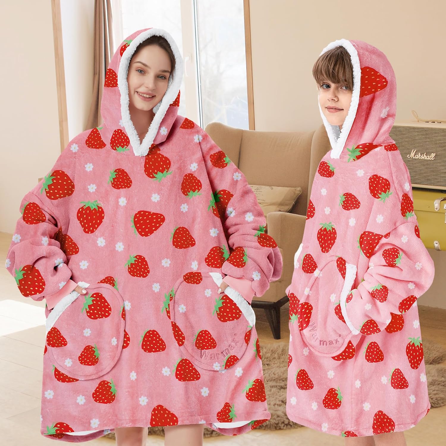 Zando Manta con capucha 2024, manta para niños y adultos, regalo cómoda, sudadera con capucha de gran tamaño, forro polar Sherpa