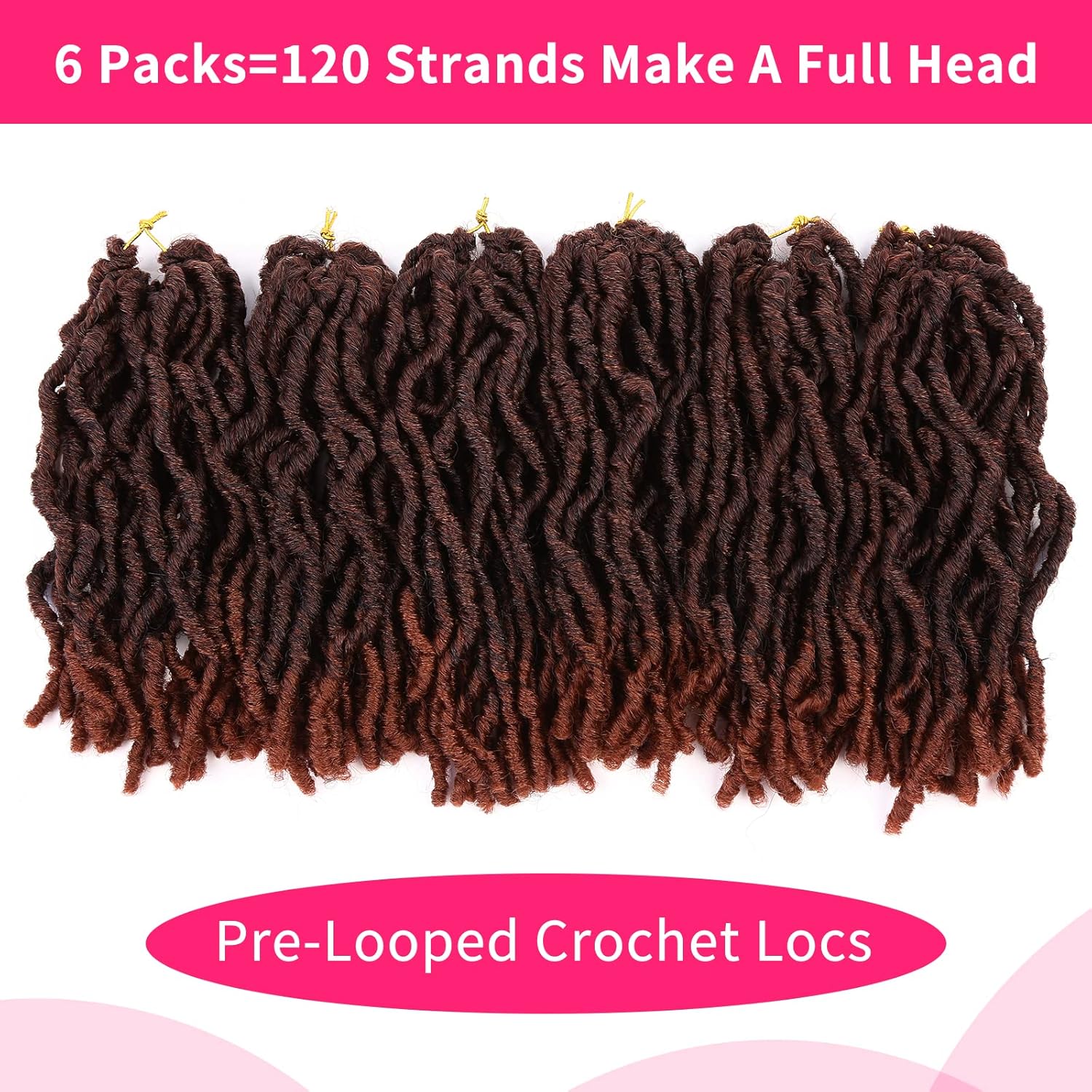 FAVE 120 mechones de pelo sintético de ganchillo de 8 pulgadas, rastas suaves preenrolladas, rastas cortas trenzadas, cabello trenzado de ganchillo