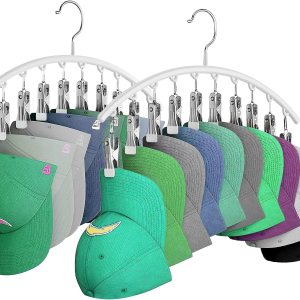 Hat Racks for Closet, Metal Hat Organizer Racks for Baseball Caps 2 Pack Door Hat Racks for Baseball Caps with 10 Large Clips, Baseball Hat Holder Hat Racks for Closet, Metal Hat Organizer Racks for Baseball Caps 2 Pack Door Hat Racks for Baseball Caps with 10 Large Clips, Baseball Hat Holder