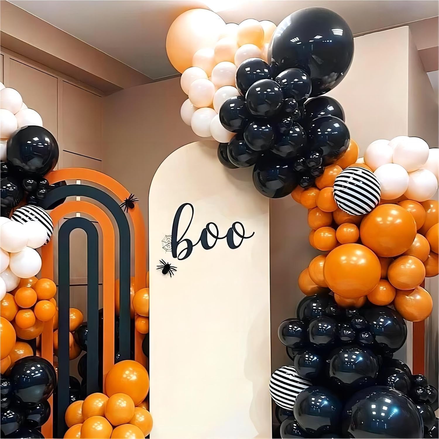 Kit de arco de guirnalda de globos negros y naranjas, 18, 12, 10, 5 pulgadas, paquete de globos de látex para cumpleaños, graduación, decoración de