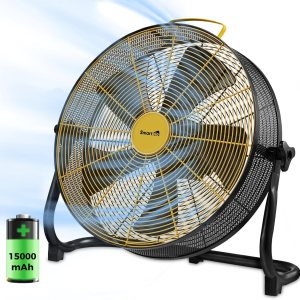 Smartele QF16 16 Inch Battery Powered Floor Fan Fast Charging,15000mAh Battery Operated Fan,Rechargeable Portable Fan,2500 CFM High Velocity Smartele QF16 16 Inch Battery Powered Floor Fan Fast Charging,15000mAh Battery Operated Fan,Rechargeable Portable Fan,2500 CFM High Velocity