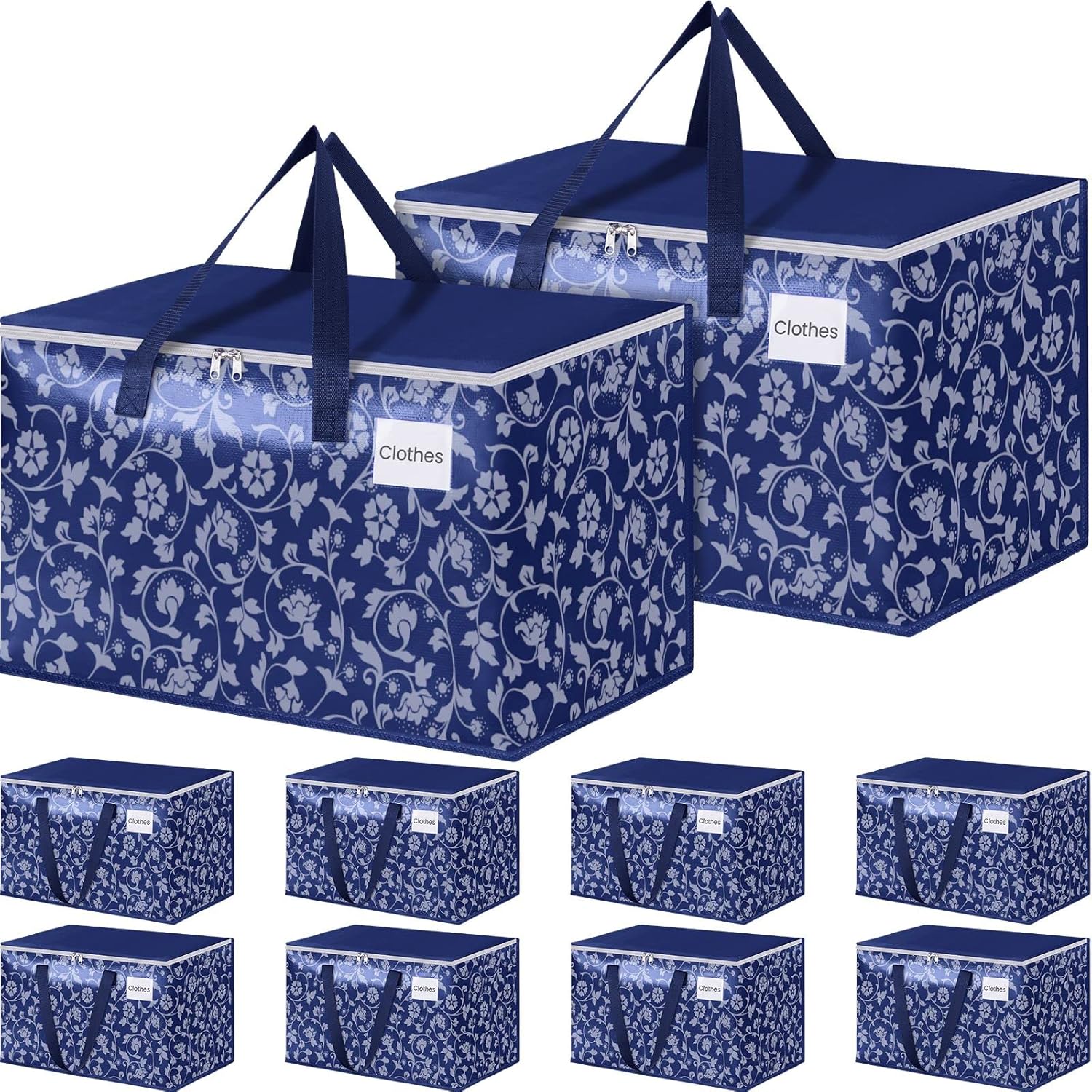 HomeHacks Bolsas de mudanza, cajas de mudanza de tamaño extragrande, bolsas de equipaje resistentes con cremallera suave y asas resistentes, gran