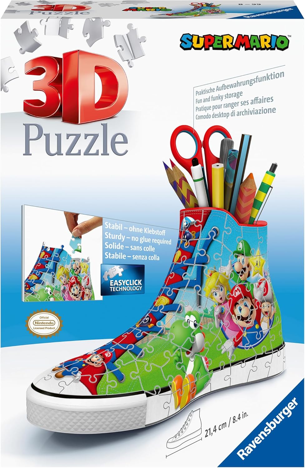 Ravensburger Rompecabezas 3D de zapatos de Super Mario Brothers para niños y adultos a partir de 8 años, 108 piezas, no requiere pegamento
