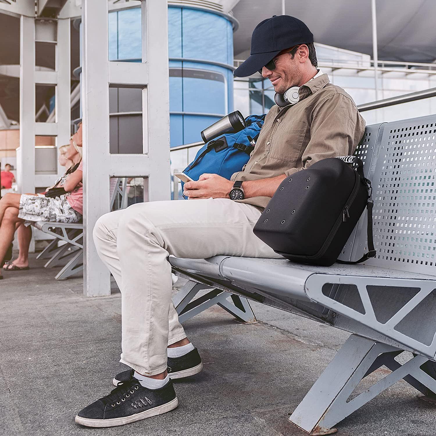 Estuche rígido de viaje para gorras, bolsa de almacenamiento para gorras de béisbol, almacenamiento de gorras para gorras de béisbol con asa de